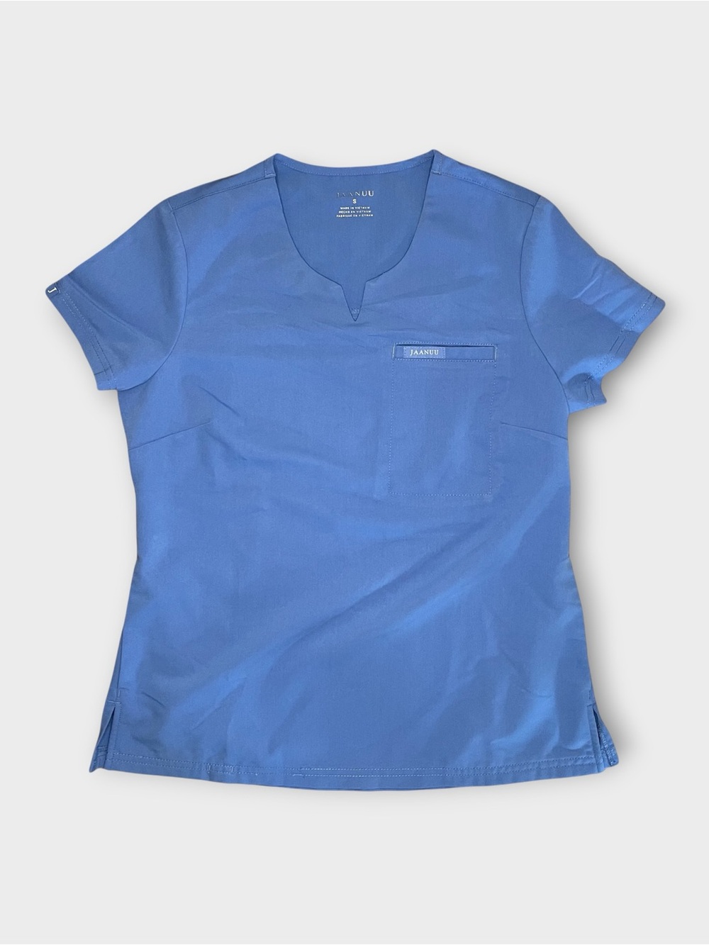 Jaanuu 3 Pocket V-neck Blue Scrub Top